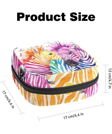 Funny Rainbow Zebra Napkin Storage Bag for Women | Portable Menstruation & First Period Solutions | Stylish Storage for Bandages & Towels - Buy Online on GoSupps.com