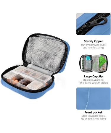 Naanle Pill Box - 7 Day Travel Organizer | Zipper Portable Weekly Case | Compact Sky Blue Vitamin & Supplement Holder - Buy Online on GoSupps.com