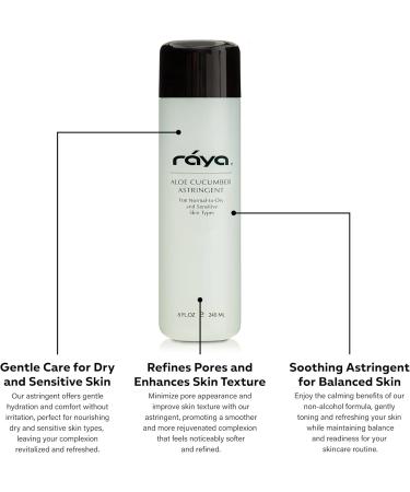 RAYA Aloe Cucumber Astringent 8oz | Gentle Facial Toner for Dry & Sensitive Skin | Pore Tightening & Smoothing | Ideal Pre-Makeup Prep | International Shipping Available - Buy Online on GoSupps.com