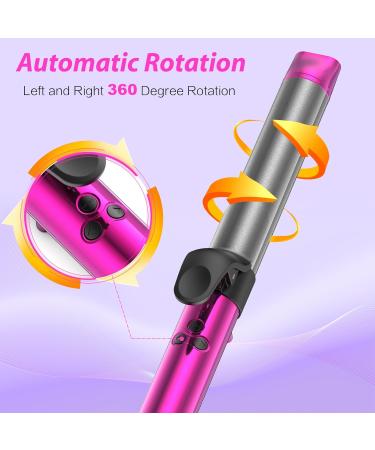 Rotating Curling Iron 1 1/4 Inch | Automatic Self-Rotating Hair Curler | Dual Voltage 30s Heat-Up for Medium/Long Hair | 430 F | Purple - Buy Online on GoSupps.com