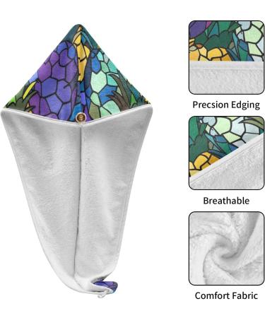 Buy Abstract Colorful Pineapple Hair Towels - Super Absorbent Quick Dry 2 Pack for Women & Girls - Buy Online on GoSupps.com
