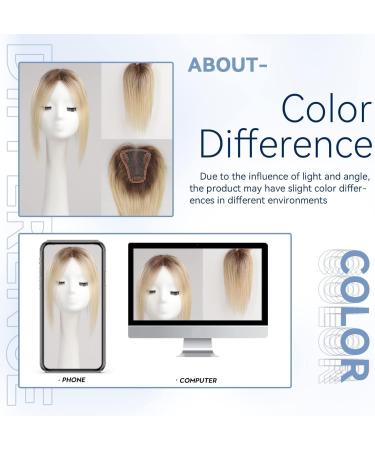 EMMOR Hair Topper For Women 100% Remy Human Hair For Women With Thinning Hair Loss Cover Gray Hair Three Clips on Topper 3.5in 4in Hand-Tied 12 inch Ombre Light Blonde - Buy Online on GoSupps.com