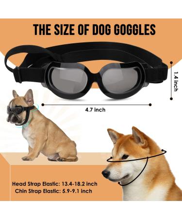 SlowTon Small Dog Helmet & Goggles Set - UV Protection Dog Sunglasses & Motorcycle Helmet for Safety Riding, Adjustable Belt & Ear Holes - Black - Buy Online on GoSupps.com