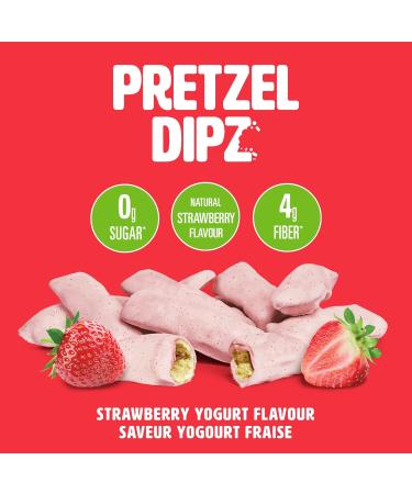 No Sugar Pretzel Sticks Strawberry Yogurt Covered Diet Pretzel Crisps Sweet Salty Crunchy Perfection Snack and Share 0g Sugar 4g Fibre -1 Pack (200g) - Buy Online on GoSupps.com