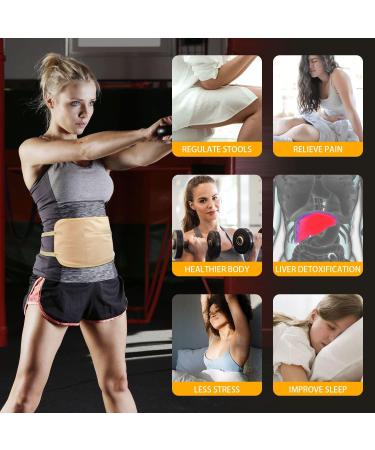 Massage Belt Castor Oil Set - Reusable Pack for Neck Belly & Breast - Leak-Proof TPU Rizinus Oil Pack (Khaki) - Buy Online on GoSupps.com