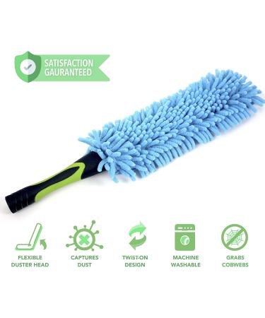 Eversprout Flexible Microfiber Ceiling Fan Duster with Extension Pole - 1.5 to 3 Ft Reach | Bendable, Long Duster for High Ceilings - Cleaning Tool for Any Fan Blade - Buy Online on GoSupps.com
