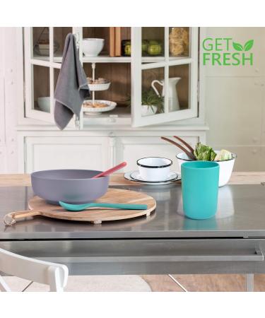 GET FRESH Bamboo Kids Cups Set - 4-pack Colorful Reusable Bamboo Cups for Toddlers and Adults | Eco-Friendly Bamboo Fiber Drinking Cups for Children - Kids Dinnerware Set - Buy Online on GoSupps.com