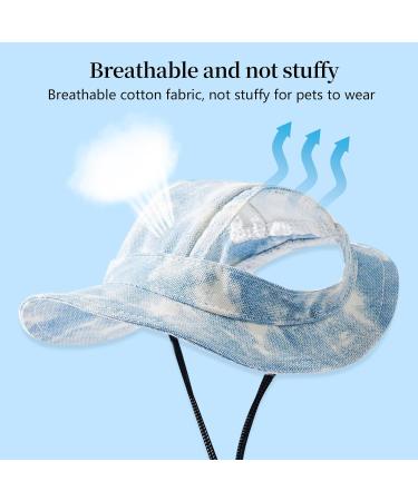 Shop Fashionable Dog Baseball Cap | Sun Protection for Small Dogs & Cats | Adjustable Pet Hat with Ear Holes (S-Blue) - Buy Online on GoSupps.com
