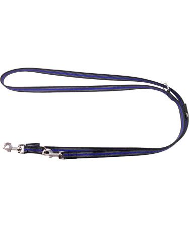 Adjustable Dog Linen Leash for Medium & Large Dogs - 2.80m Black-Blue | Durable Comfortable & Stylish - Buy Online on GoSupps.com