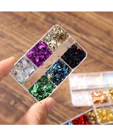 Manicure Nail Glitter DIY Ultra-thin Irregular Spangles Nail Gold Foil Aluminum Sequins Gold Glitter Flakes(7) Style07 - Buy Online on GoSupps.com