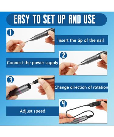 Buy Electric Nail Cutter Set | 12-in-1 Professional Manicure & Pedicure Kit | 25000 RPM Nail File for DIY Acrylic Nails & Callus Removal - Buy Online on GoSupps.com