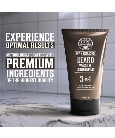 Viking Revolution Men's Beard Dye - Dark Brown Grey Reducing Shampoo & Conditioner - Mustache Color & Beard Wash 4 Oz - Buy Online on GoSupps.com