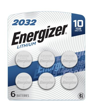 Energizer 2032 Batteries, Lithium CR2032 Watch Battery, 6 Count