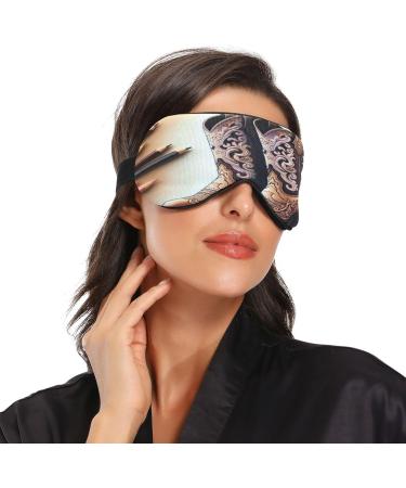 Buy Pastel Cowgirl Boots Sleep Mask | Light Blocking Eye Cover for Men & Women | Adjustable Strap Vintage Design for Travel & Naps - Buy Online on GoSupps.com