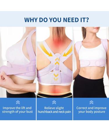 Women's Posture Corrector Brace - Adjustable Upper Back Straightener for Neck Pain Relief (S/M 25-36 Inch) - Buy Online on GoSupps.com