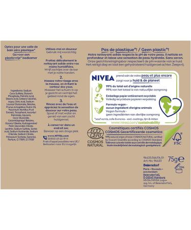 NIVEA NATURALLY Clean Refreshing Solid Facial Cleanser (1 x 75 g) Soap- and fragrance-free facial cleanser PH-neutral solid cleanser for the skin - Buy Online on GoSupps.com