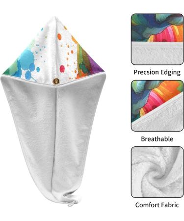 Watercolor Cow Hair Towel 2 Pack - Super Absorbent Quick Dry Turbans for Women & Girls - Buy Online on GoSupps.com