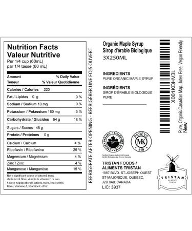Pure Organic Canadian Maple Syrup (3 X 250ml Bottles.) All-Natural Grade-A Light Amber | Delicious Sweetness | No Preservatives Gluten Free Vegan Friendly - Buy Online on GoSupps.com