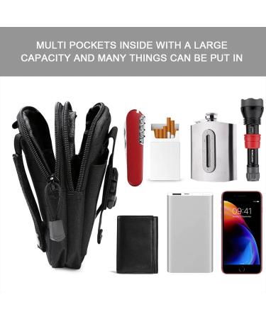 Flintronic Tactical Hip Pockets | Military Compact Belt Pocket Bag for Camping Hiking Cycling & Travel with Carabiners - Black - Buy Online on GoSupps.com