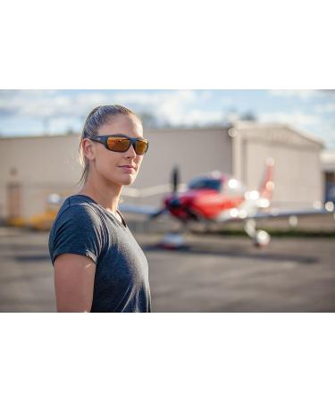 Wiley X WX Omega Captivate Polarized Sunglasses | UV Eye Protection for Men and Women | Matte Black Frames, Bronze Mirror Lenses | Ideal for Shooting, Fishing, Biking, Extreme Sports - Buy Online on GoSupps.com