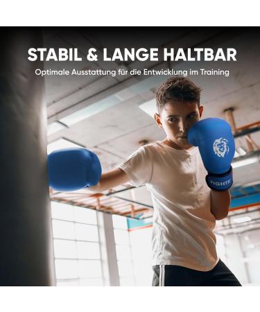 Fightr Children Boxing Gloves - Ultimate Protection for Kids | MMA Muay Thai Kickboxing & Martial Arts | Includes Carry Bag - 04 & 06 oz (Blue) - Buy Online on GoSupps.com
