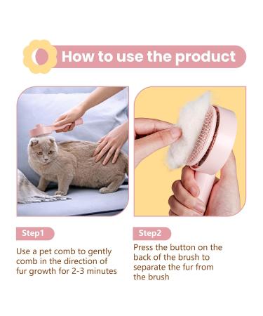 Self-Cleaning Pet Brush for Cats - Effortlessly Remove Loose Hair & Matting Long & Short Hair - Pink - Buy Online on GoSupps.com