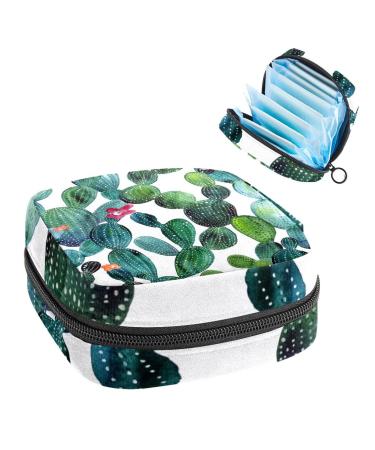 Women's bonds Storage bags Stillpad Waller painted watercolor cactus flower floral portable period kit pocket feminine product bag for women girls color4