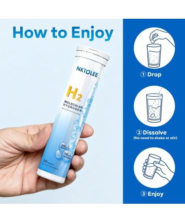Hydrogen Water Tablets - 16 PPM Molecular Hydrogen Tablet - 200mg Magnesium - Fast Dissolving Hydrogen Tablets for Drinking Water - Antioxidant Support Cellular Health & Recovery - 60 Count - Buy Online on GoSupps.com