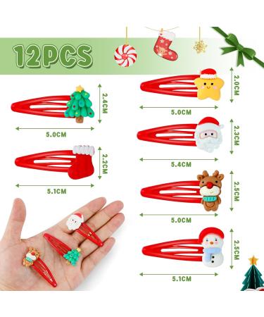 Kiiwah Christmas Snap Hair Clips Christmas Hair Accessories Hair Barrettes Red Hair Clips for Kids Girls Women Christmas Party - Buy Online on GoSupps.com