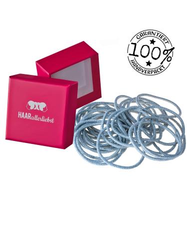 HAARallerliebst Thick Hair Ties 30 Silver 2mm Ties + Pink Storage Box International Shipping Available - Buy Online on GoSupps.com