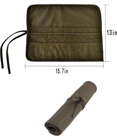 KAZETEC 22 Slot Canvas Brush Pouch Roll Up - Brush Holder for Artist Acrylic, Oil, Watercolor Brushes - Protect & Carry Bag - Classroom & Outdoor Storage Solution - Buy Online on GoSupps.com