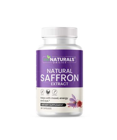 Natural Saffron Supplements - Pure Premium Extract Capsules - Mood Support - Eye Support - Energy - Made in USA - 88.50 mg - 60 Pills - Optimized - Pastillas de Azafran