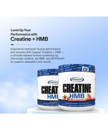 Gaspari Nutrition Creatine HMB Micronized Creatine Monohydrate and HMB Delivers Strength Muscle Protection and Training Performance (30 Servings Unflavored) Unflavored 7.94 Ounce (Pack of 1) - Buy Online on GoSupps.com