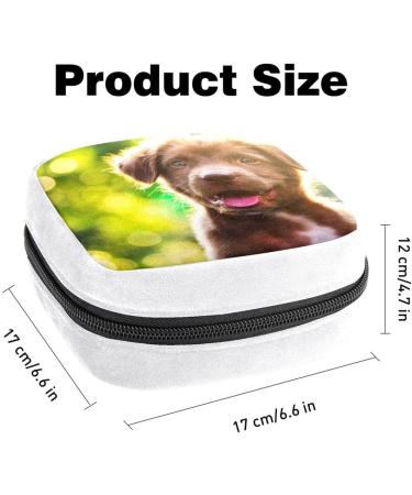 Brown Labrador Dog Sanitary Napkin Storage Bag | Period Tampon Makeup Pad Pouch - Color2233 - Buy Online on GoSupps.com