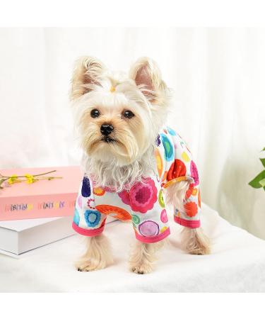 Chihuahua Dog Pajamas | Extra Small Puppy Pjs | Cute Pet Onesies (Flower Design, Small) - Buy Online on GoSupps.com