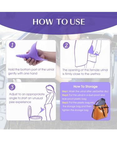 2-Pack Cool Livat Female Urination Device | Reusable Silicone Pee Funnel for Women | Portable Urinal for Camping | Outdoor Standing Pee Cup Set with Carry Bag - Buy Online on GoSupps.com