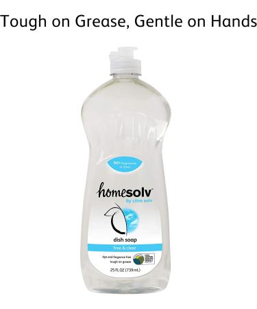 Homesolv Dishwashing Liquid Free & Clear - 25 Fl Oz | Eco-Friendly, Fragrance-Free Cleaning - Buy Online on GoSupps.com