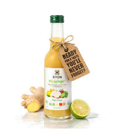 Boisson Kyon Ppinger Jus de gingembre 250 ml avec pomme citron vert et fleur de sureau boisson rafra chissante et sans alcool disponible en packs de 12
