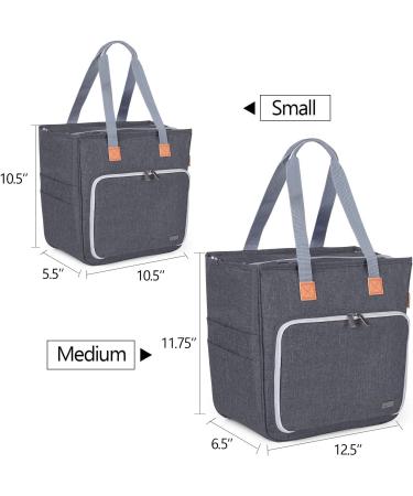 Luxja Small Knitting Tote Bag - Yarn Storage for Projects, Needles, Hooks & Accessories (Gray) - Buy Online on GoSupps.com