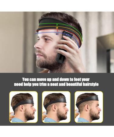Curved Silicone Haircut Band Neckline Shaving Template and Hair Trimming Guide Hairline Shaping Tool Self Hair Trimming Guide for Men for DIY Home Haircuts Fade Guide for Hair Clippers - Buy Online on GoSupps.com
