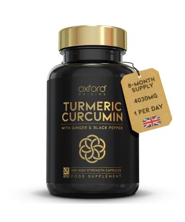 Advanced Turmeric and Black Pepper Capsules Made in the UK | ONE per Day Turmeric Supplement with Ginger & Black Pepper | High Absorption Tumeric Supplement Joints Care | 8 Month Supply - 240 Capsules 240 count (Pack of 1) - Buy Online on GoSupps.com