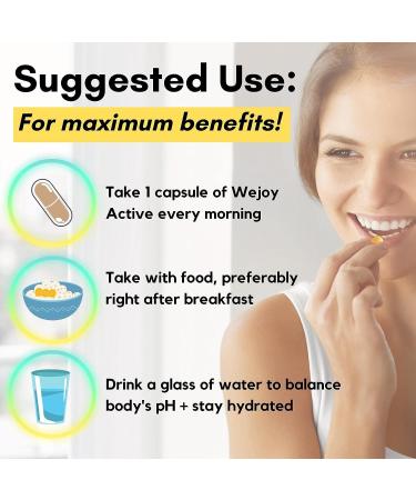 WEJOY Active: Lions Mane Menopause Supplement for Women - Supports Brain Fog, Joint Pain, Memory, Immunity & Clarity - Buy Online on GoSupps.com