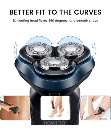 Premium Electric Razor for Women - Facial Hair Removal Bikini Trimmer Rechargeable Wet & Dry Shaver in Dark Blue - Buy Online on GoSupps.com