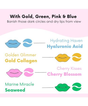 Hydrating Eye and Lip Mask Set - 28 Pcs for Dark Circles, Puffiness, and Dry Lips - Buy Online on GoSupps.com