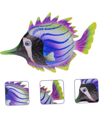 ABOOFAN 1pc Decorative Fish Wall Hanging Ornament Metal Fish Wall Art Wall Hanging Decoration The Fence Iron Purple 26x16.3cm - Buy Online on GoSupps.com