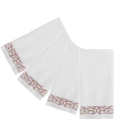 100 Pack Rose Gold Disposable Guest Towels - Soft and Absorbent Linen-Feel Hand Towels for Kitchen, Parties, Weddings - Single-Use Napkins for Events - Buy Online on GoSupps.com