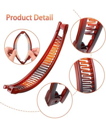 Vintage Banana Hair Clips Set for Thick Curly Hair - Fishtail Combs for Women and Girls (Style I) - Buy Online on GoSupps.com