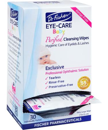 Purified  Non Irritating  Tear Free  Hypoallergenic & Sensitive Approved Baby Eyelid Wipes by Dr. Fischer  Pre-moistened  Rinse Free and Pediatrician Recommended - (30) 1 - Buy Online on GoSupps.com