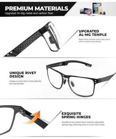 ANYLUV Blue Light Glasses for Men - Premium Gaming & Computer Glasses with Clear Lens | Al-Mg Frame | Anti-Blue Ray Protection - Buy Online on GoSupps.com