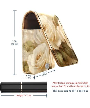 Travel Lipstick Organizer Case | Portable Makeup Bag with Mirror | Vintage Floral Design | J771e6irzz - Buy Online on GoSupps.com